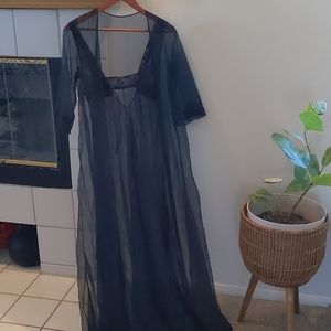 Vintage black peignoir
